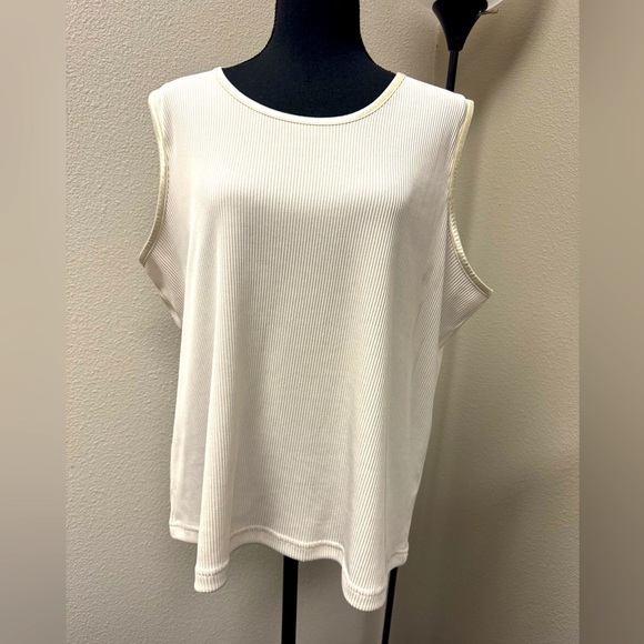 Alia Cream Sleeveless Boxy Tank Top size XL/TG - Picture 1 of 7